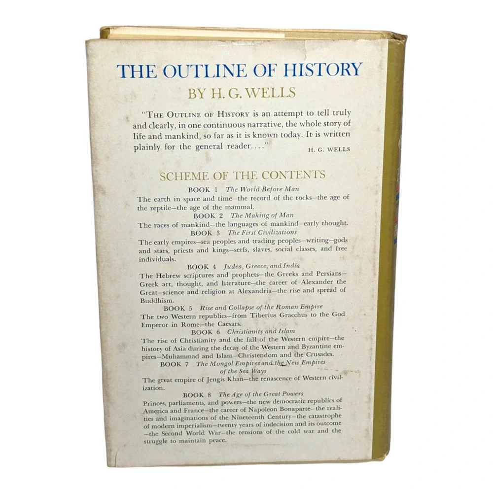 The Outline of History HG Wells The Whole Story of Man World Vol 1 Book Club Edt